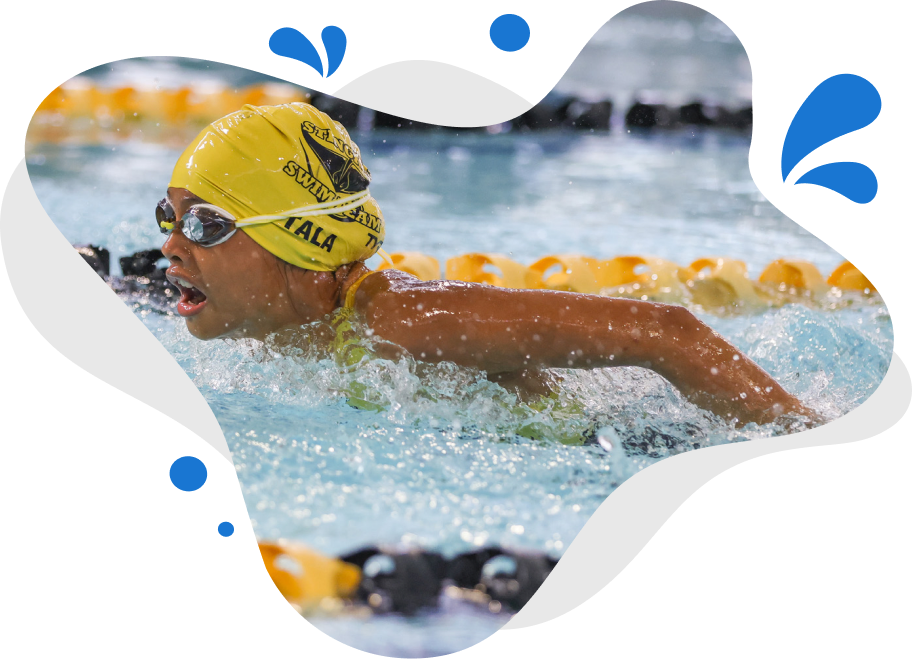 Splash Fit swimmer racing butterfly