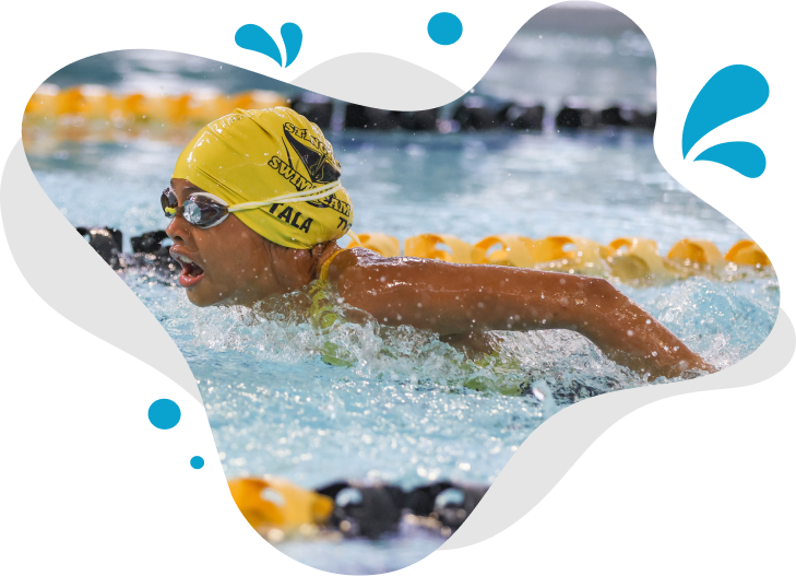 A young Stingrays swimmer racing butterfly