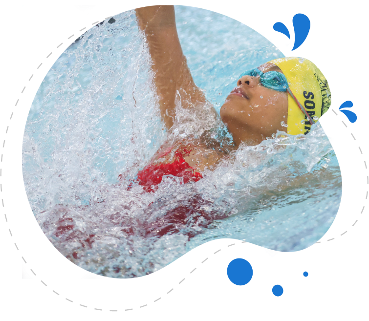 CA Stingrays swimmer racing backstroke