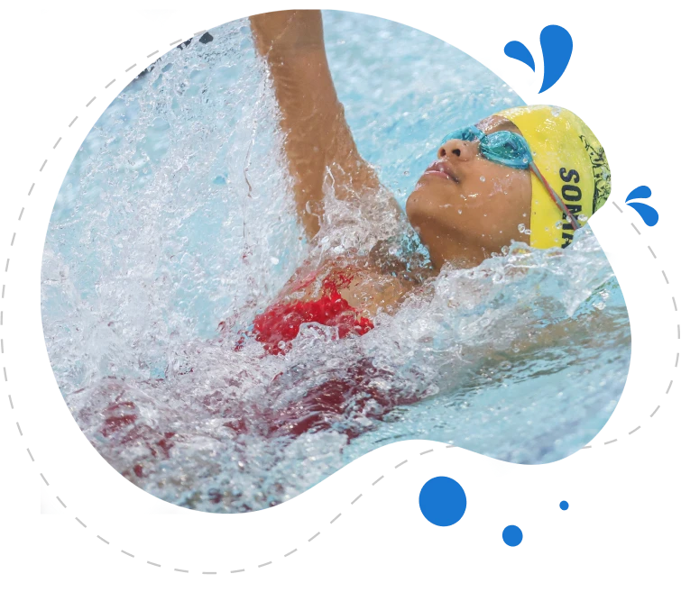 CA Stingrays swimmer racing backstroke